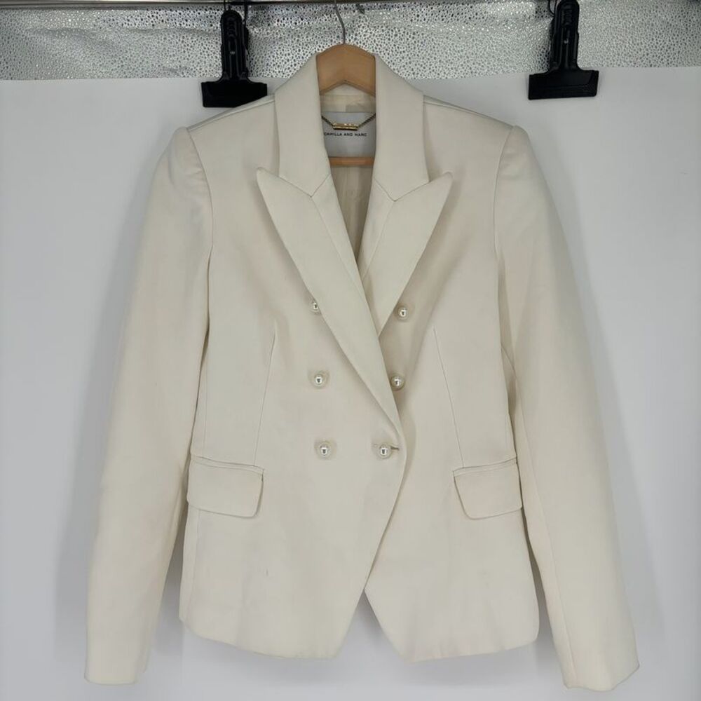 Camilla & Marc Past Love Double Breasted Pearl Button Blazer